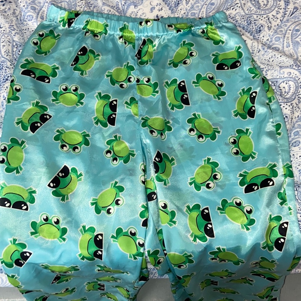 Kids frog satin pajamas size 14